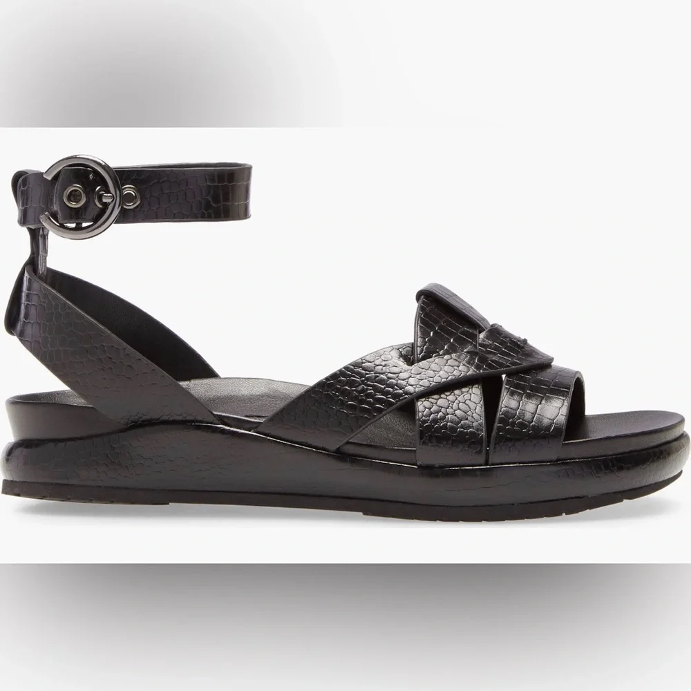 Naked Feet Limon Ankle Strap Sandal Black Leather Size 8.5 - Picture 3 of 8